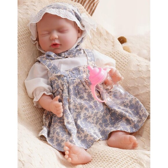 🆕 17-Inch Soft Cloth Body Realistic Reborn Baby Girls Doll - Picture 1 of 3